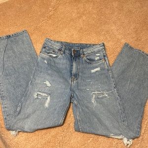 &Denim distressed jeans
